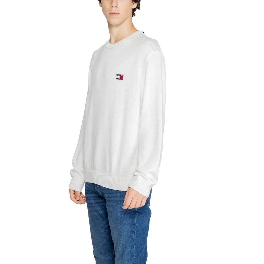 Tommy Hilfiger Jeans White Recycled Polyester Sweater - Hilstor
