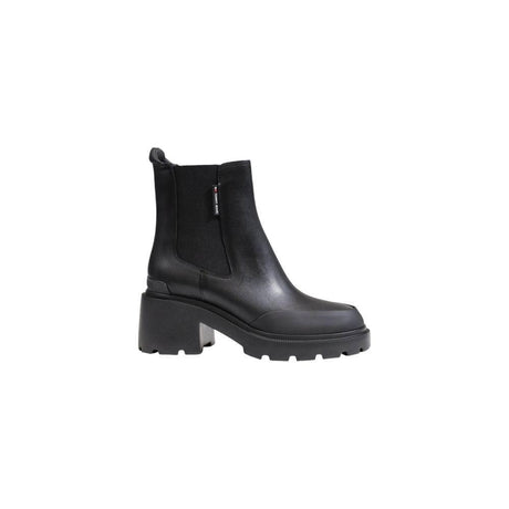 Tommy Hilfiger Jeans Black Leather Boot - Hilstor