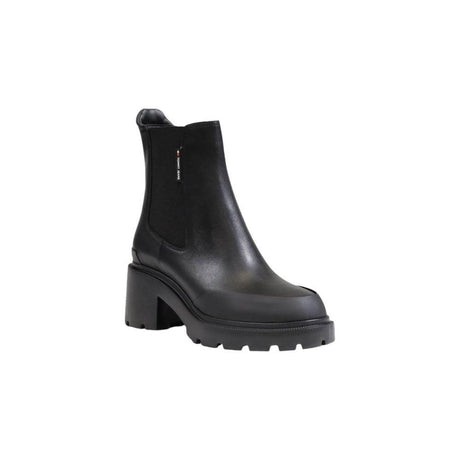 Tommy Hilfiger Jeans Black Leather Boot - Hilstor