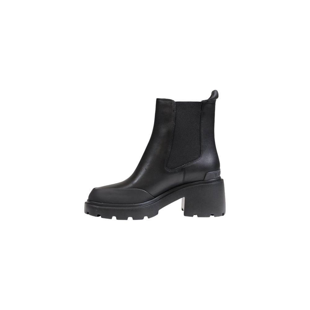 Tommy Hilfiger Jeans Black Leather Boot - Hilstor