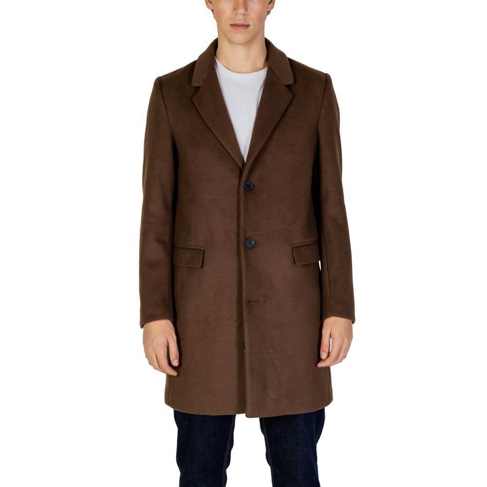 Antony Morato Brown Polyester Coat - Hilstor