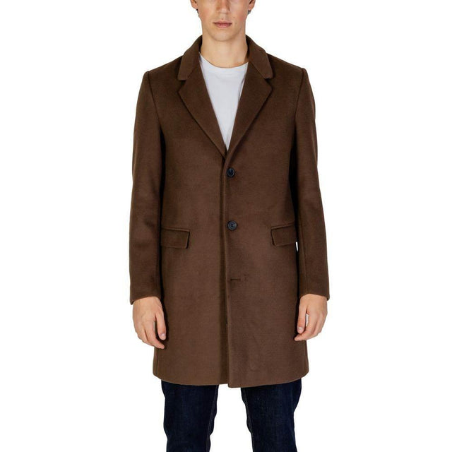 Antony Morato Brown Polyester Coat - Hilstor