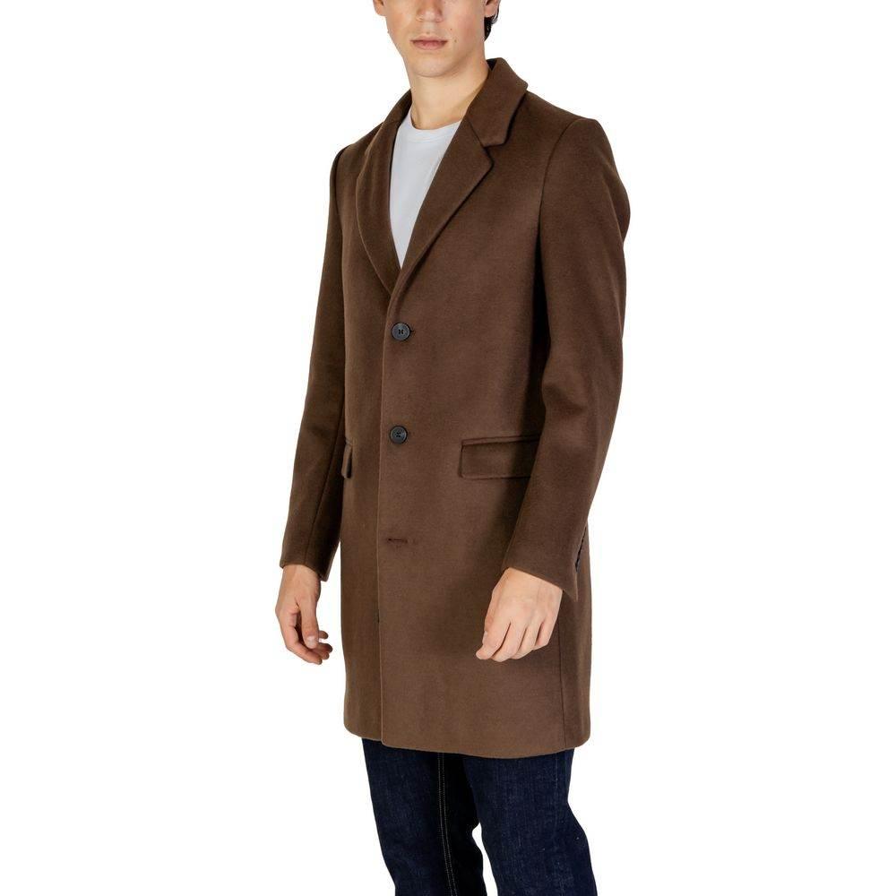 Antony Morato Brown Polyester Coat - Hilstor