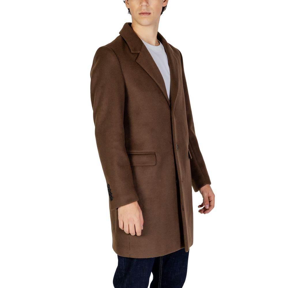 Antony Morato Brown Polyester Coat - Hilstor