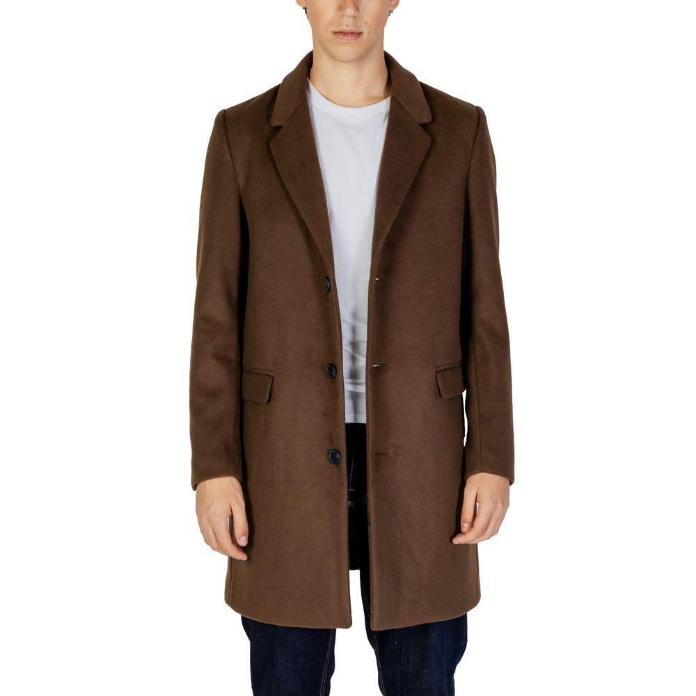 Antony Morato Brown Polyester Coat - Hilstor