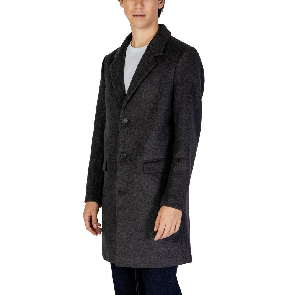 Antony Morato Gray Polyester Coat - Hilstor