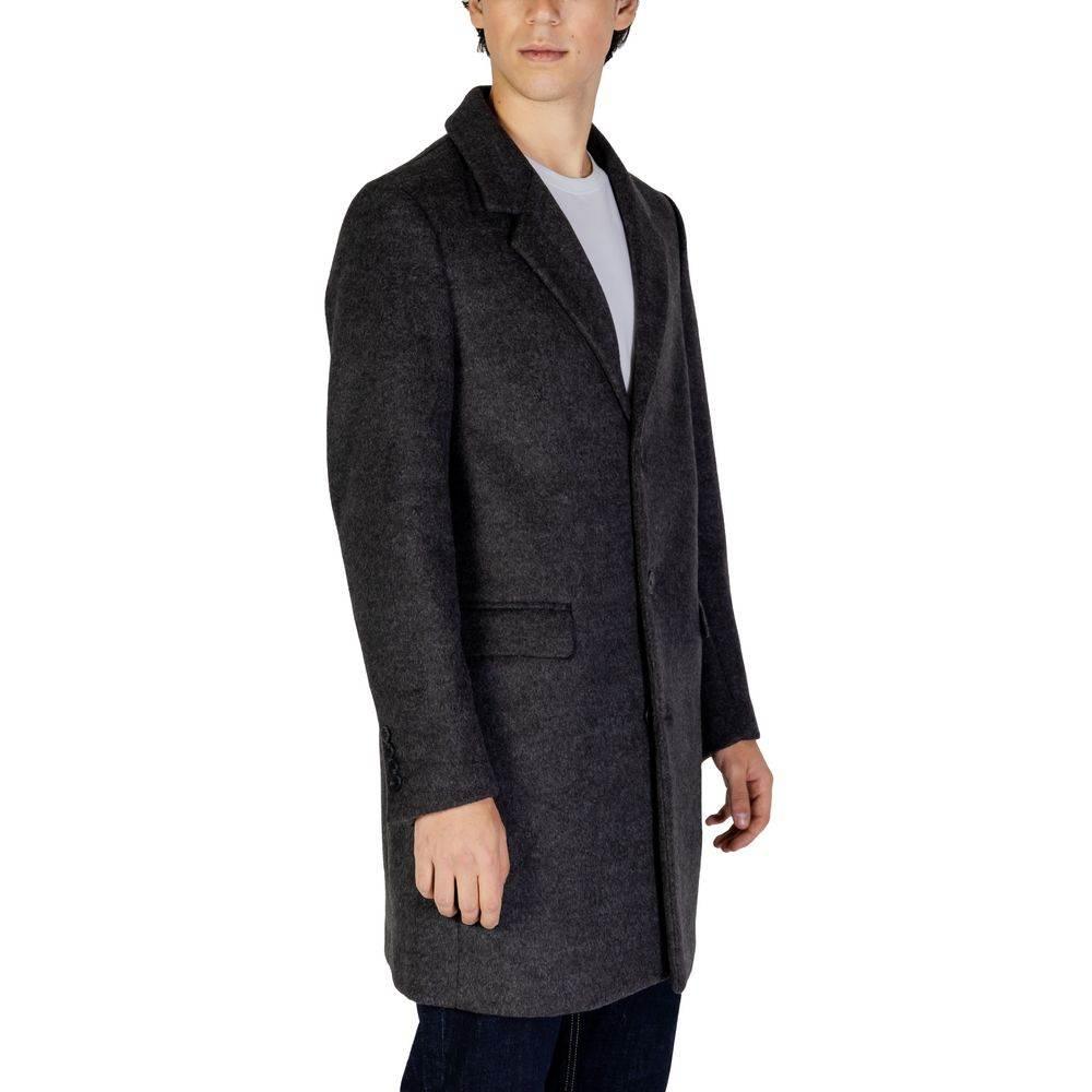 Antony Morato Gray Polyester Coat - Hilstor