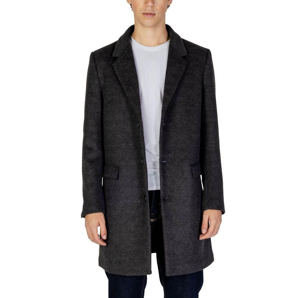 Antony Morato Gray Polyester Coat - Hilstor