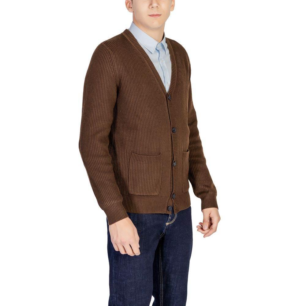 Antony Morato Brown Polyester Cardigan - Hilstor