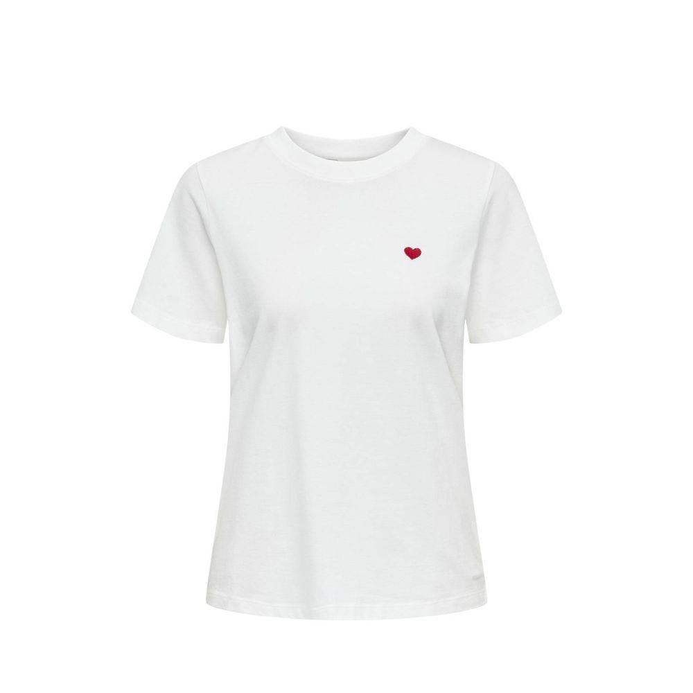 Jacqueline De Yong White Cotton T-Shirt - Hilstor