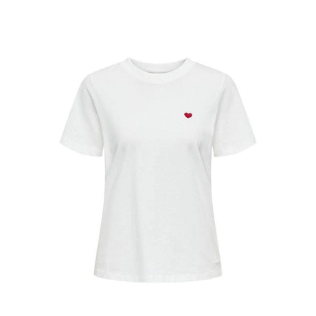 Jacqueline De Yong White Cotton T-Shirt - Hilstor