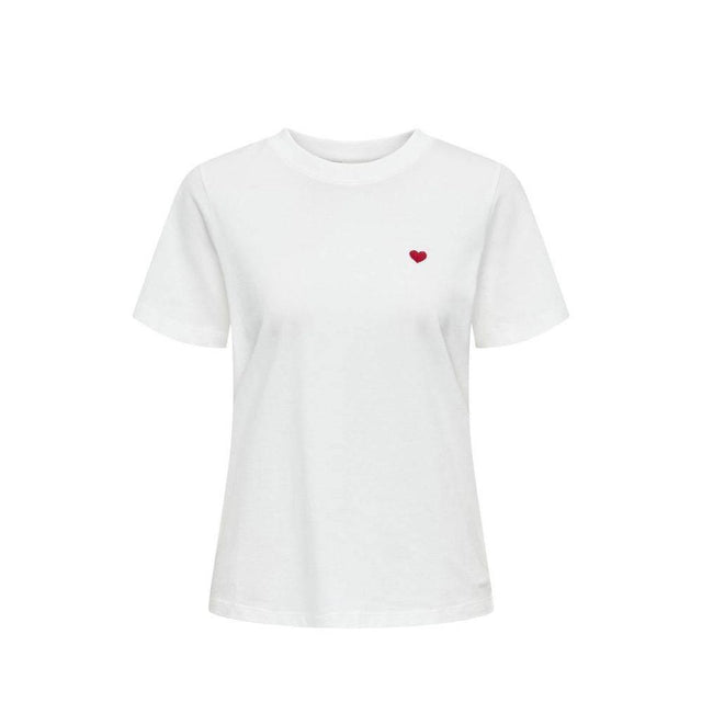 Jacqueline De Yong White Cotton T-Shirt - Hilstor