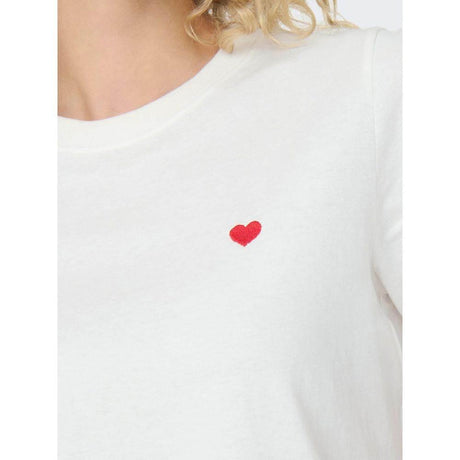 Jacqueline De Yong White Cotton T-Shirt - Hilstor