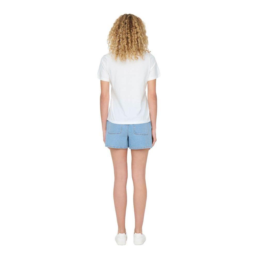 Jacqueline De Yong White Cotton T-Shirt - Hilstor