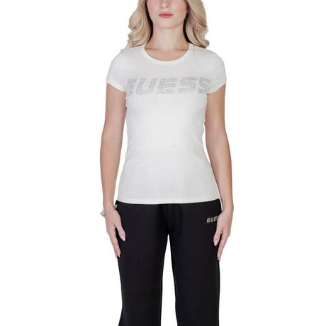 Guess Active Cream Cotton T-Shirt - Hilstor