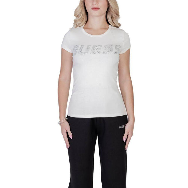 Guess Active Cream Cotton T-Shirt - Hilstor