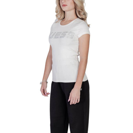 Guess Active Cream Cotton T-Shirt - Hilstor
