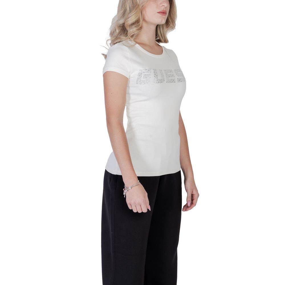 Guess Active Cream Cotton T-Shirt - Hilstor