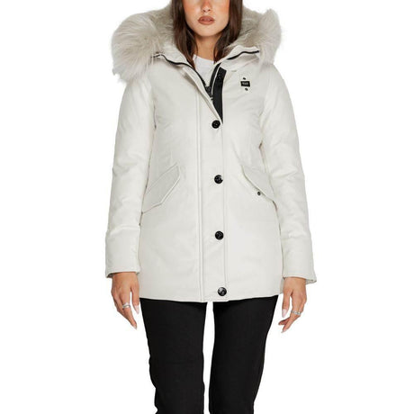 Blauer White Polyester Jackets & Coat - Hilstor