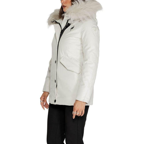 Blauer White Polyester Jackets & Coat - Hilstor