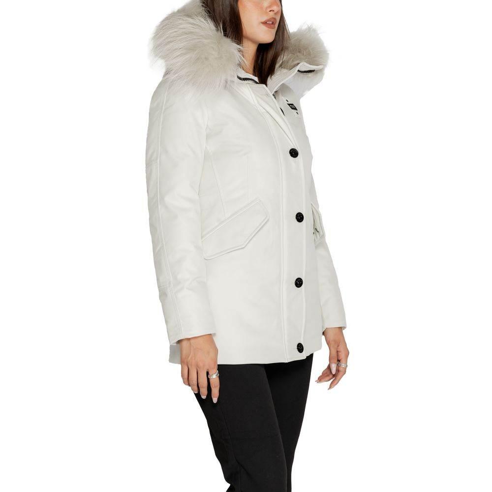 Blauer White Polyester Jackets & Coat - Hilstor