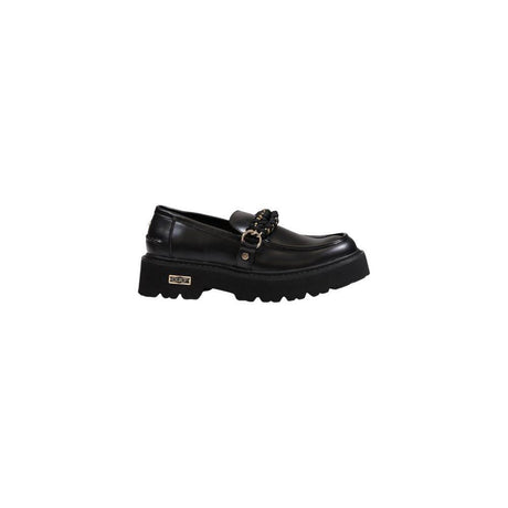Cult Black Leather Flat Shoe - Hilstor