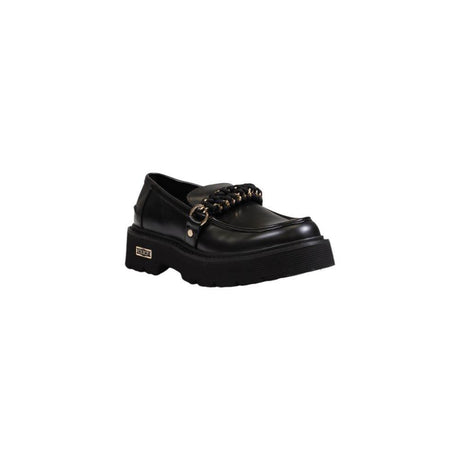 Cult Black Leather Flat Shoe - Hilstor