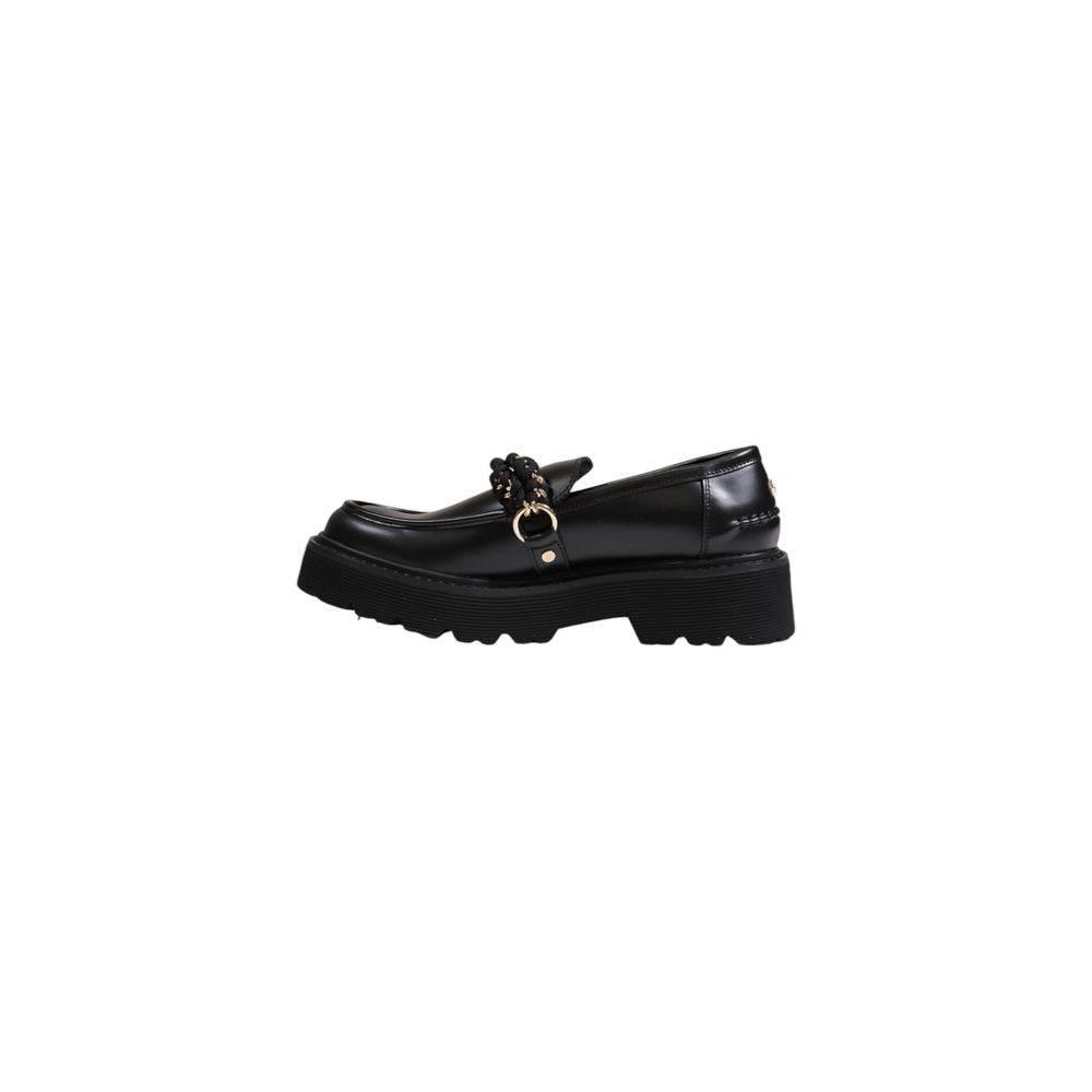 Cult Black Leather Flat Shoe - Hilstor