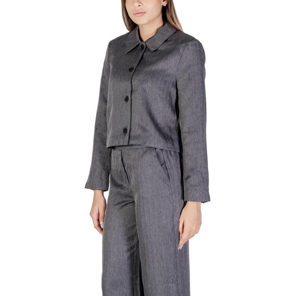Jacqueline De Yong Gray Polyester Suits & Blazer - Hilstor