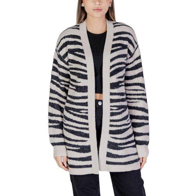 Jacqueline De Yong Gray Nylon Cardigan - Hilstor