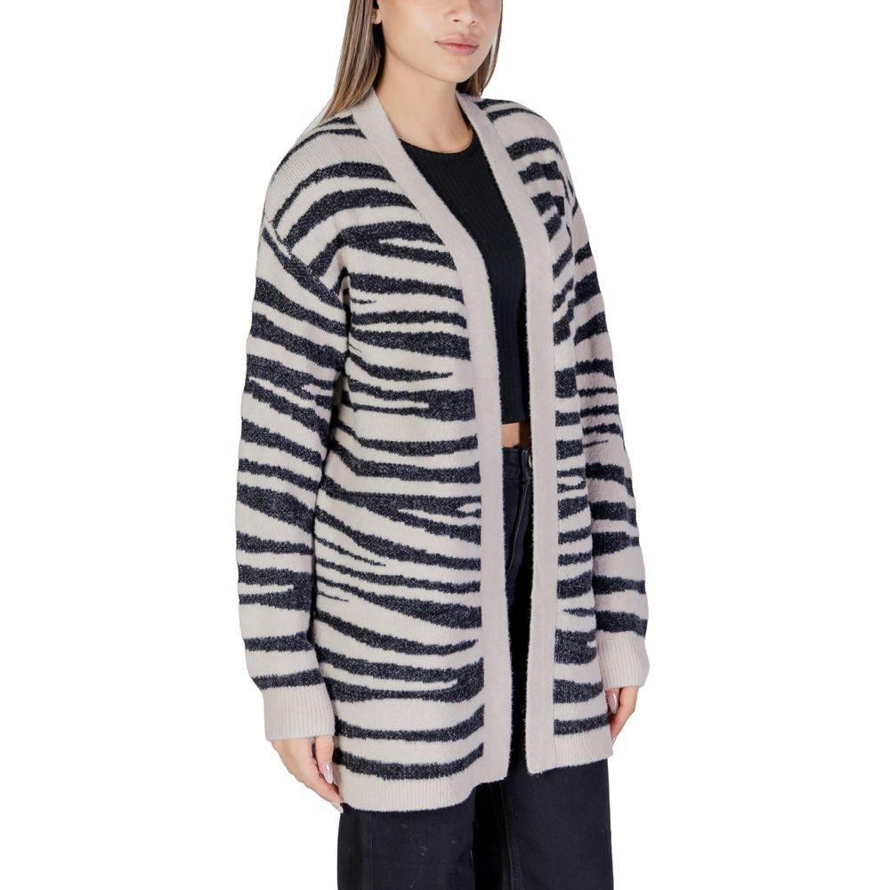 Jacqueline De Yong Gray Nylon Cardigan - Hilstor