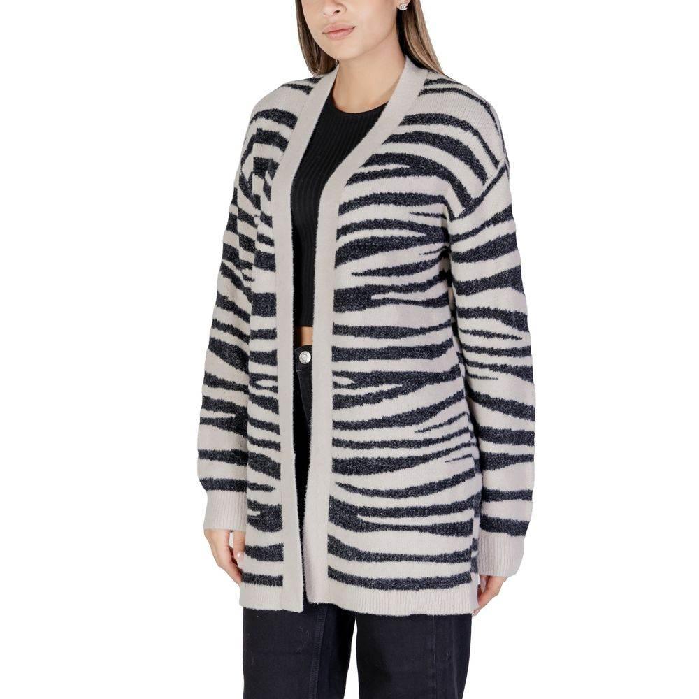 Jacqueline De Yong Gray Nylon Cardigan - Hilstor