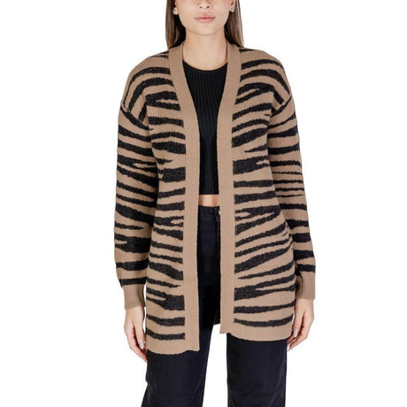 Jacqueline De Yong Brown Nylon Cardigan - Hilstor