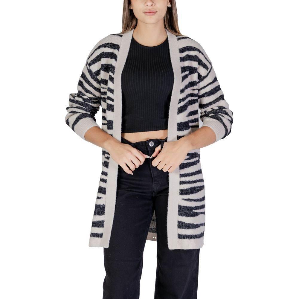 Jacqueline De Yong Gray Nylon Cardigan - Hilstor