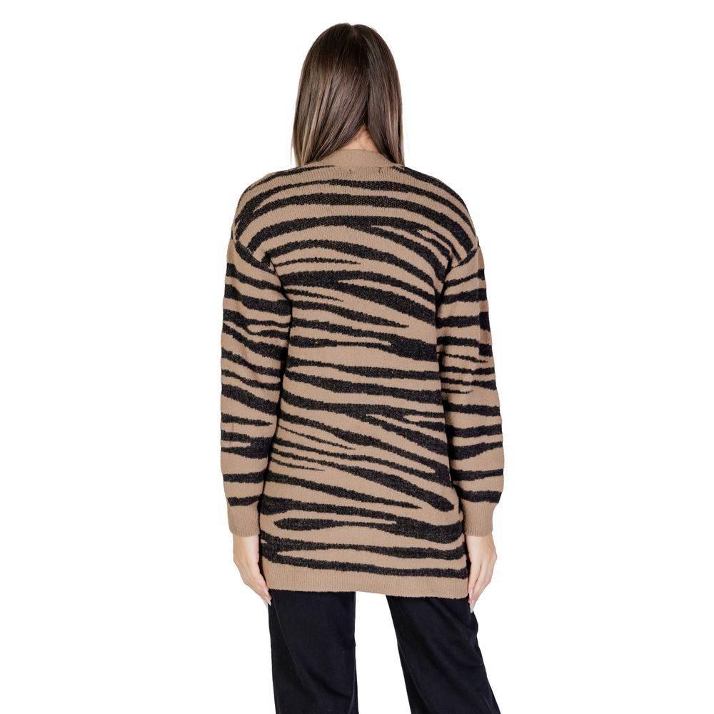 Jacqueline De Yong Brown Nylon Cardigan - Hilstor