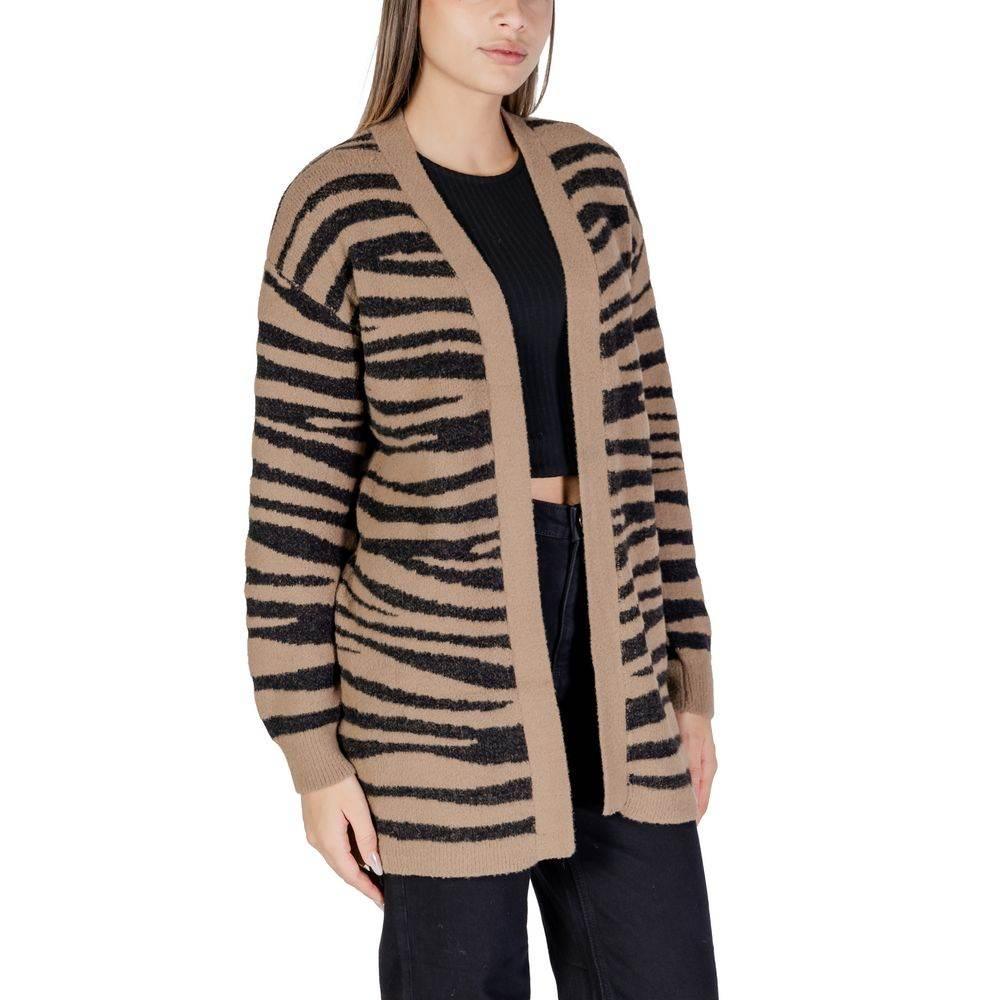 Jacqueline De Yong Brown Nylon Cardigan - Hilstor