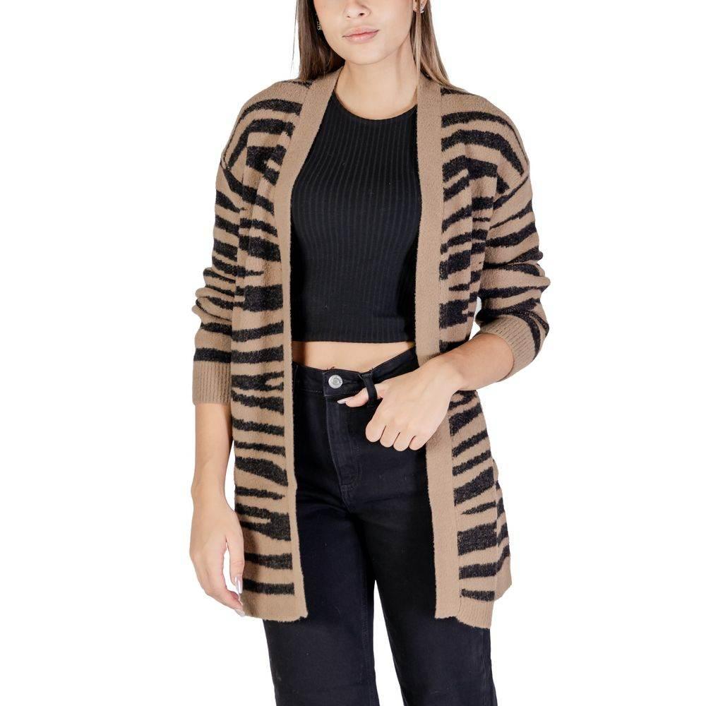 Jacqueline De Yong Brown Nylon Cardigan - Hilstor