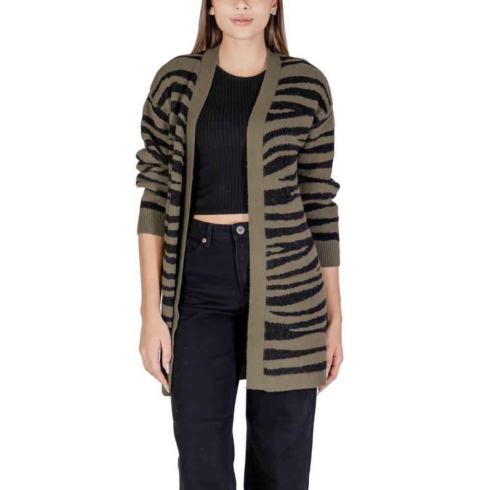 Jacqueline De Yong Green Nylon Cardigan - Hilstor