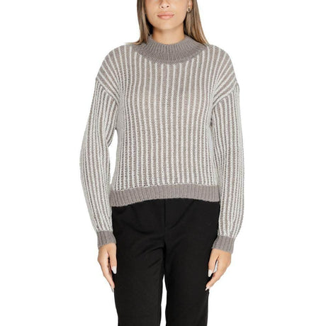Jacqueline De Yong Gray Polyester Sweater - Hilstor