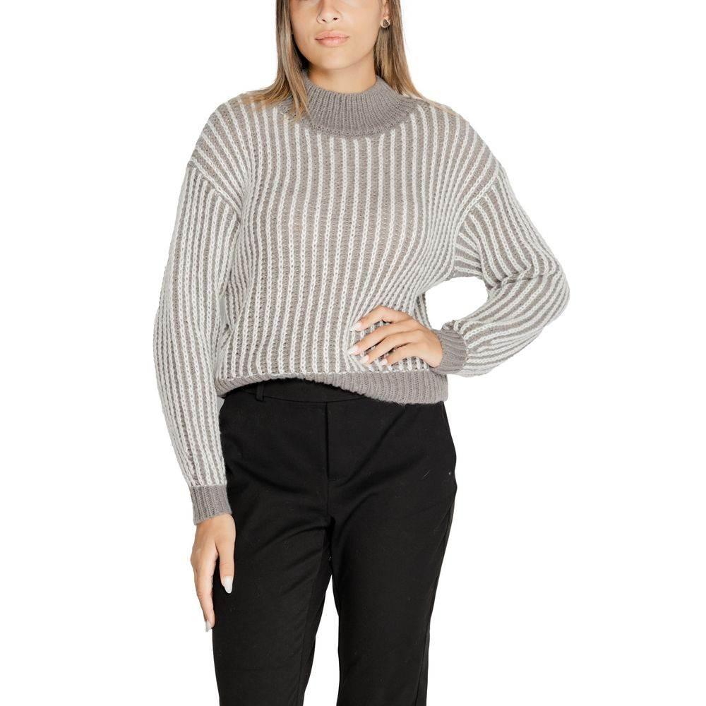 Jacqueline De Yong Gray Polyester Sweater - Hilstor