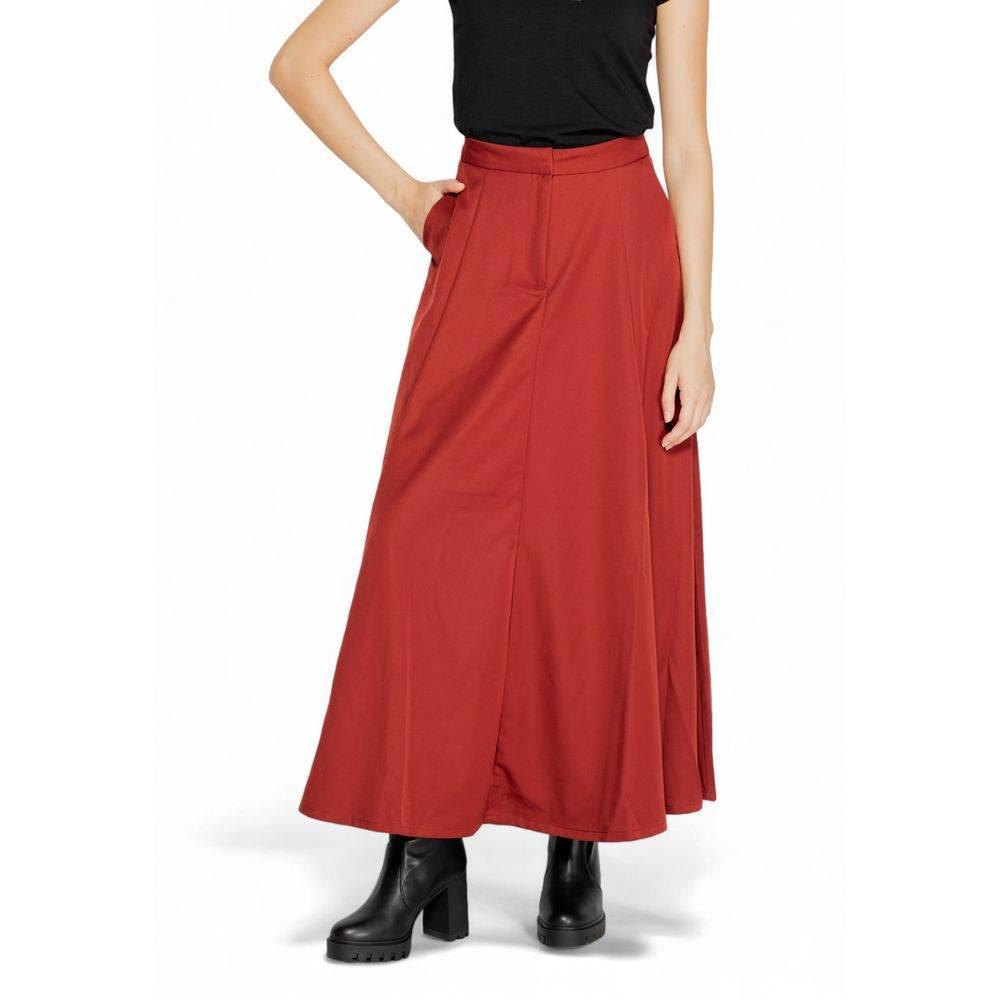 Vero Moda Red Polyester Skirt - Hilstor