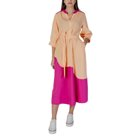 B.Young Orange Cotton Dress - Hilstor