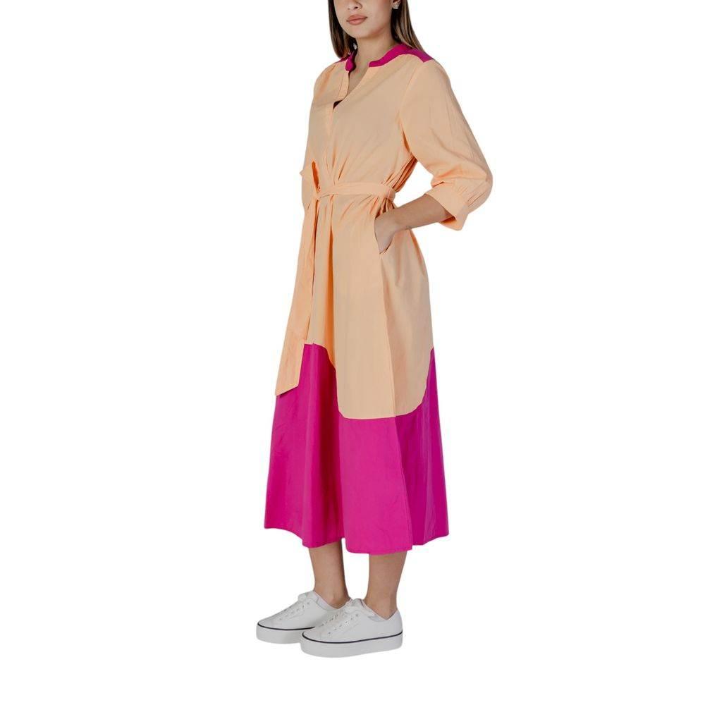 B.Young Orange Cotton Dress - Hilstor