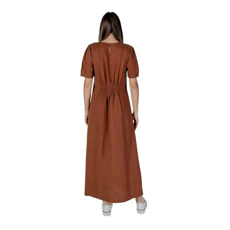 B.Young Brown Linen Dress - Hilstor