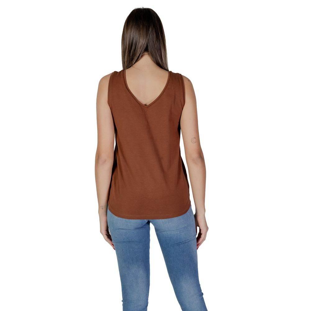 B.Young Brown Cotton Tops & T-Shirt - Hilstor
