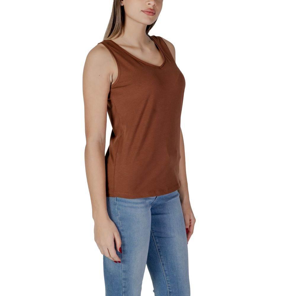 B.Young Brown Cotton Tops & T-Shirt - Hilstor