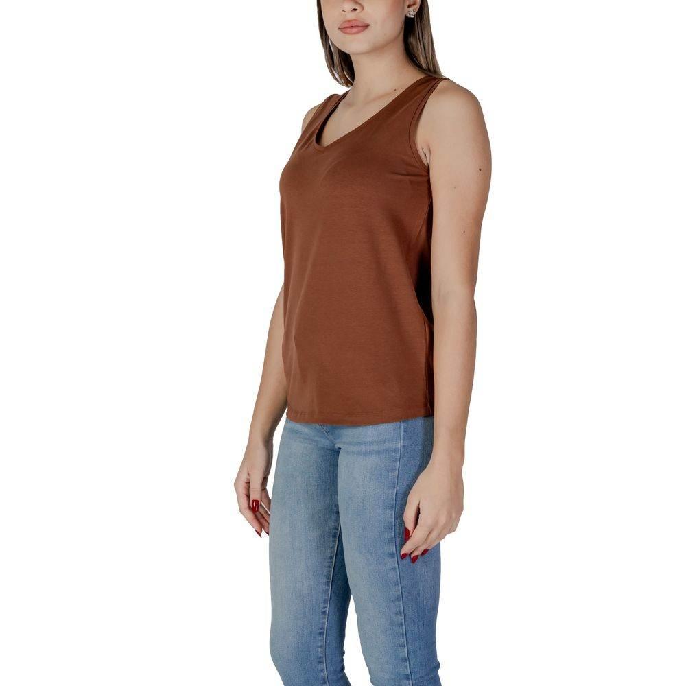 B.Young Brown Cotton Tops & T-Shirt - Hilstor
