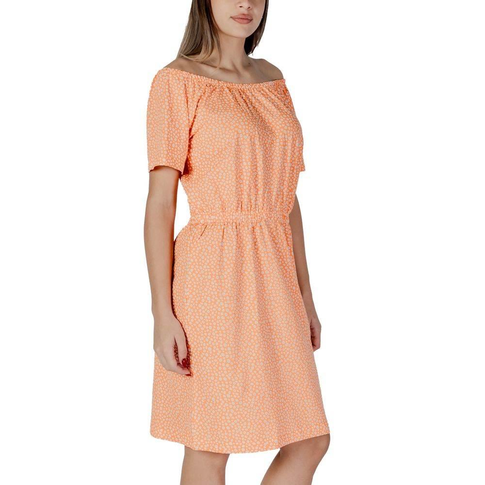 B.Young Orange Cotton Dress - Hilstor