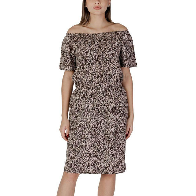 B.Young Beige Cotton Dress - Hilstor