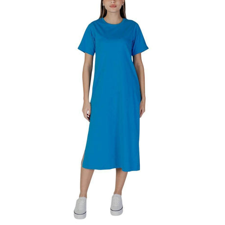 B.Young Blue Cotton Dress - Hilstor